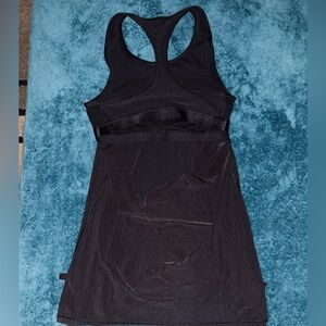 2/$30 Lululemon Fit Physique Open Back Black Built in Bra Tank Women’s Size 4